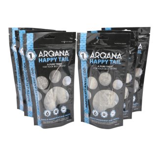 Arqana Petfood North Atlantic Cod dried single ingredient skin treats for dogs. Six Pack front view.